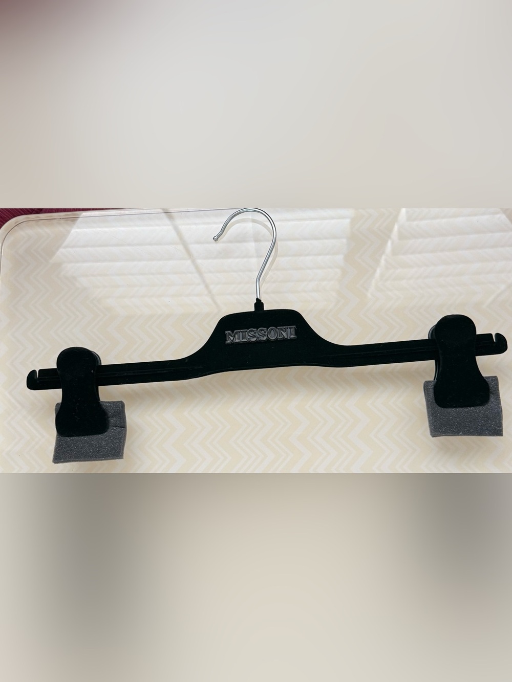 Missoni Black Velvet Hanger with Metal Hook